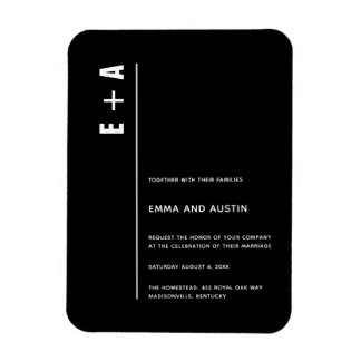 Eenvoudige moderne, minimale Initialen bruiloft Magneet