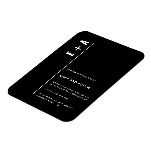 Eenvoudige moderne, minimale Initialen bruiloft Magneet (Linkerzijde)