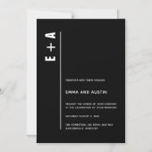 Eenvoudige moderne, minimale Initialen bruiloft Magnetische Uitnodiging (Voorkant)