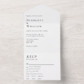 Eenvoudige moderne minimale menukeuze RSVP bruilof All In One Uitnodiging (Binnen)