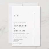 Eenvoudige Moderne Minimale Monogram Bruiloft Kaart (Voorkant)