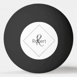 Eenvoudige, moderne, minimale monogram, zwart pingpongbal