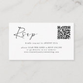 Eenvoudige moderne minimale online QR CODE RSVP Informatiekaartje (Voorkant)