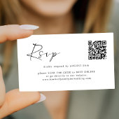 Eenvoudige moderne minimale online QR CODE RSVP Informatiekaartje
