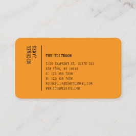 Eenvoudige Moderne Minimale Oranje QR-code Visitekaartje
