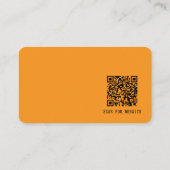 Eenvoudige Moderne Minimale Oranje QR-code Visitekaartje (Achterkant)