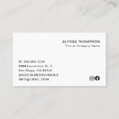 Eenvoudige moderne minimale professionele aangepas visitekaartje (Achterkant)