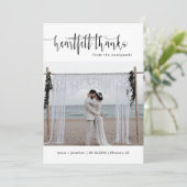 Eenvoudige, moderne, minimale ritfoto van het scri bedankkaart (Staand voorkant)