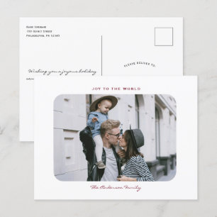 Eenvoudige moderne, minimale, schone kerstfoto  briefkaart