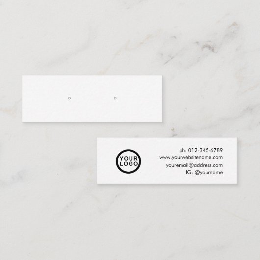 Eenvoudige moderne minimale sieraden oorbel displa mini visitekaartje (Voorkant / Achterkant)