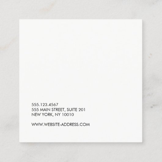 Eenvoudige, moderne, minimale sociale media in wit vierkante visitekaartje (Achterkant)