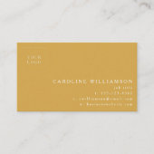 Eenvoudige moderne minimale stoffige gele Logo fot Visitekaartje (Voorkant)