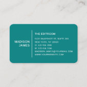 Eenvoudige Moderne Minimale Turquoise QR Code Visitekaartje (Voorkant)