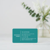 Eenvoudige Moderne Minimale Turquoise QR Code Visitekaartje (Staand voorkant)