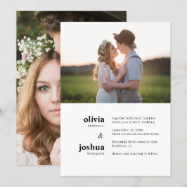 Eenvoudige moderne minimale typografie Twee foto b Kaart