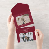 Eenvoudige, moderne, minimale vakantie met fotogra all in one uitnodiging (Afscheurbaar)