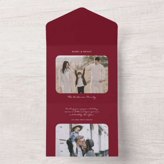 Eenvoudige, moderne, minimale vakantie met fotogra all in one uitnodiging (Binnen)