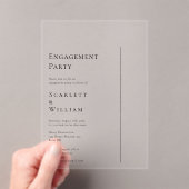 Eenvoudige moderne minimale verlovingsfeest acryl uitnodigingen (Insitu (Draagbaar))