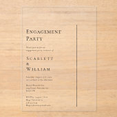 Eenvoudige moderne minimale verlovingsfeest acryl uitnodigingen (Voorkant)