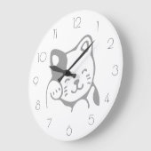 Eenvoudige, moderne, minimale witte en grijze katt grote klok (Hoek)