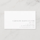 Eenvoudige, moderne, minimale witte Logo Visitekaartje (Achterkant)