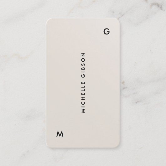 Eenvoudige moderne minimale zand professionele mar visitekaartje (Voorkant)