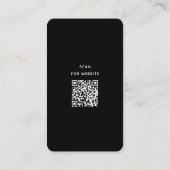 Eenvoudige Moderne Minimale Zwarte Witte QR-code Visitekaartje (Achterkant)