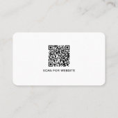 Eenvoudige Moderne Minimale Zwarte Witte QR Code Visitekaartje (Achterkant)