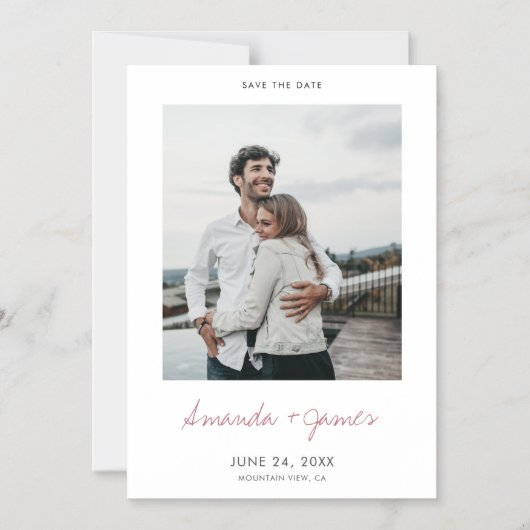 Eenvoudige Moderne Minimalist sparen de Magnet van Magnetische Uitnodiging (Voorkant)