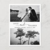 Eenvoudige moderne minimalistische 2 foto bruiloft briefkaart (Voorkant)