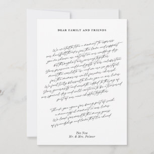 Eenvoudige moderne minimalistische 3 foto bruiloft bedankkaart