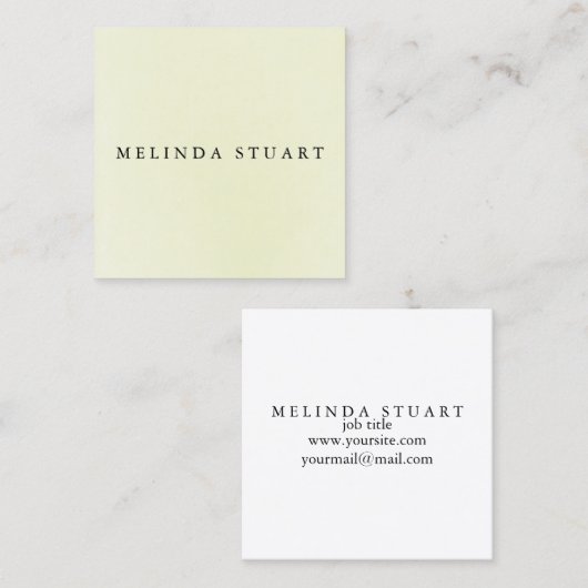 Eenvoudige, moderne, minimalistische afbeelding vierkante visitekaartje (Voorkant / Achterkant)