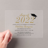 Eenvoudige Moderne Minimalistische Afstudeerhoed Acryl Uitnodigingen (Insitu (Draagbaar))