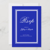 Eenvoudige moderne minimalistische blauwe bruiloft save the date (Voorkant)