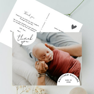 Eenvoudige Moderne Minimalistische Bogen Foto Baby Briefkaart