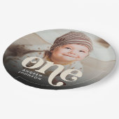 Eenvoudige moderne minimalistische Boho 1e verjaar Papieren Bordje (Gekanteld)