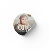 Eenvoudige moderne minimalistische Boho 1e verjaar Ronde Sticker