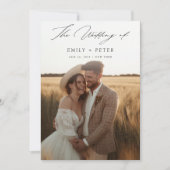 Eenvoudige moderne minimalistische Boho 2 foto bru Kaart (Voorkant)