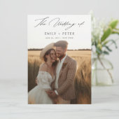 Eenvoudige moderne minimalistische Boho 2 foto bru Kaart (Staand voorkant)