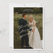 Eenvoudige moderne minimalistische bruiloft dank u bedankkaart (Voorkant)