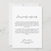 Eenvoudige moderne minimalistische bruiloft dank u bedankkaart (Achterkant)