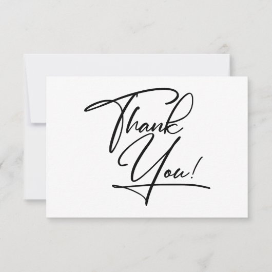 Eenvoudige moderne minimalistische bruiloft dank u bedankkaart (Voorkant)