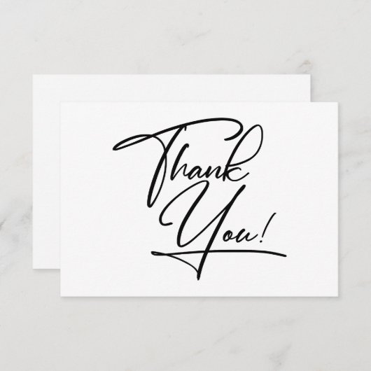 Eenvoudige moderne minimalistische bruiloft dank u bedankkaart (Voorkant / Achterkant)