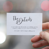 Eenvoudige moderne minimalistische bruiloft detail informatiekaartje