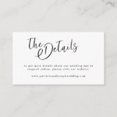 Eenvoudige moderne minimalistische bruiloft detail informatiekaartje (Voorkant)