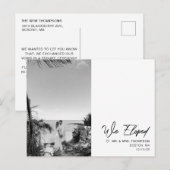 Eenvoudige moderne minimalistische bruiloft Elopem Aankondigingskaart (Voorkant / Achterkant)