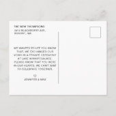 Eenvoudige moderne minimalistische bruiloft Elopem Aankondigingskaart (Achterkant)