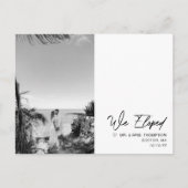 Eenvoudige moderne minimalistische bruiloft Elopem Aankondigingskaart (Voorkant)
