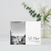 Eenvoudige moderne minimalistische bruiloft Elopem Aankondigingskaart (Staand voorkant)