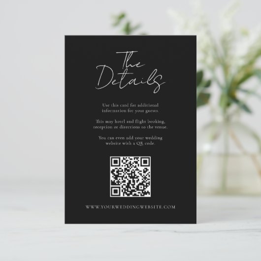 Eenvoudige moderne minimalistische bruiloft - Gege Informatiekaartje (Staand voorkant)